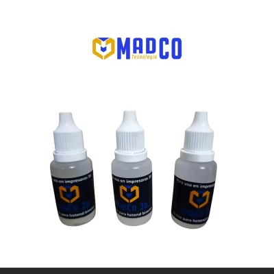 Botellita gotero de 20 gramos de aceite lubricante MadCo para impresoras 3D